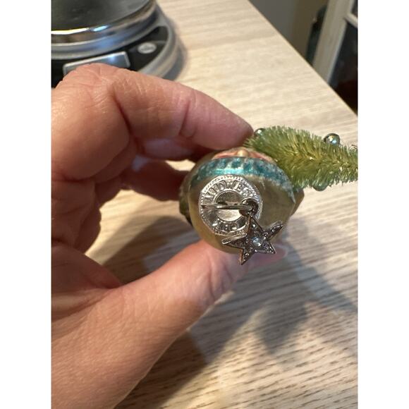 Vintage Shiny Brite Glass Santa Ornament Bottle Brush, Mercury, Radko, Y2K - Picture 4 of 16